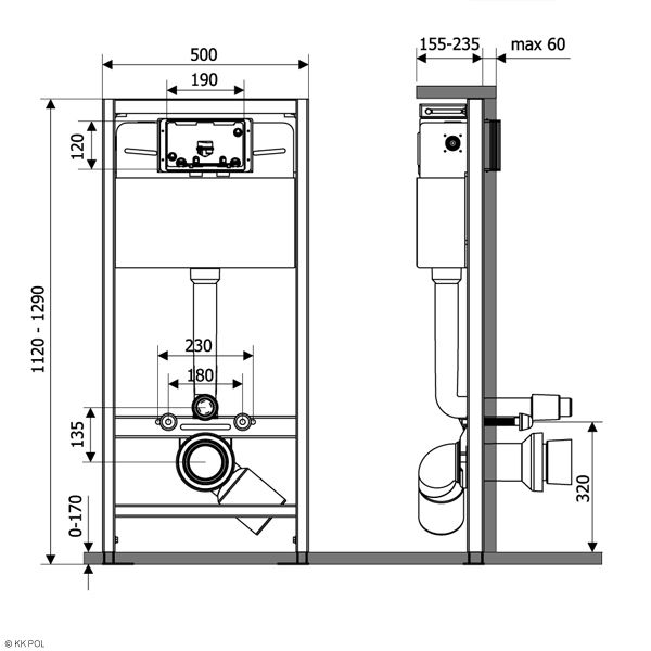 Инсталляция для унитазов KK-POL Premium ZSP/M500/0/K