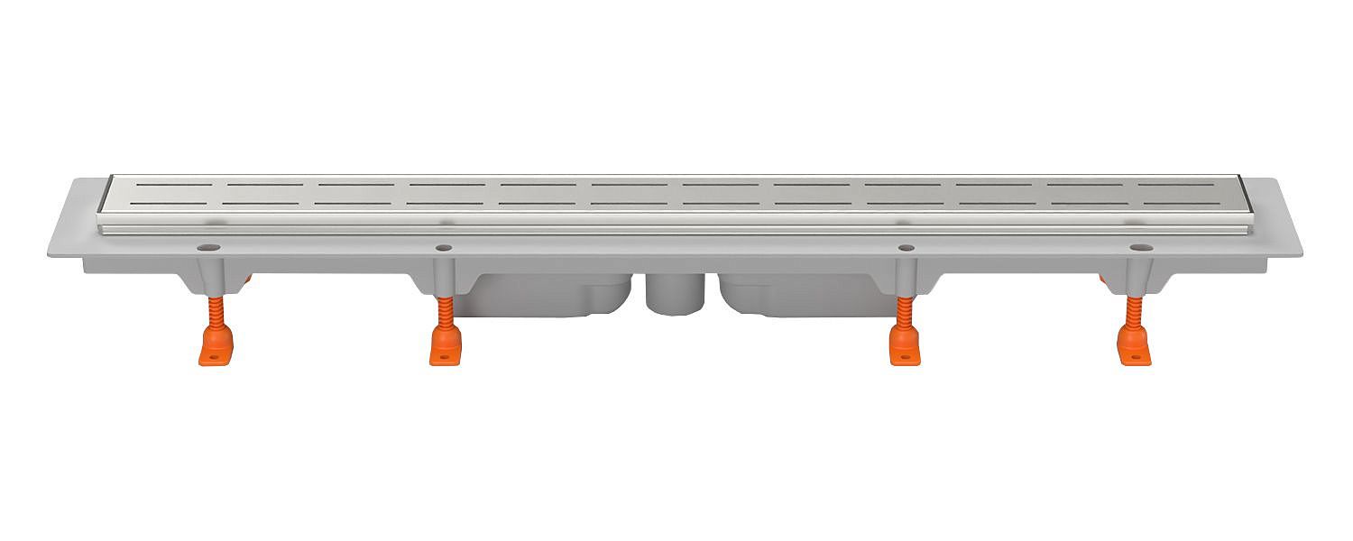 Дренажный канал MCH Line CH 850/S40 LN с решеткой, ниж. сливом и нерж. рамкой, D40