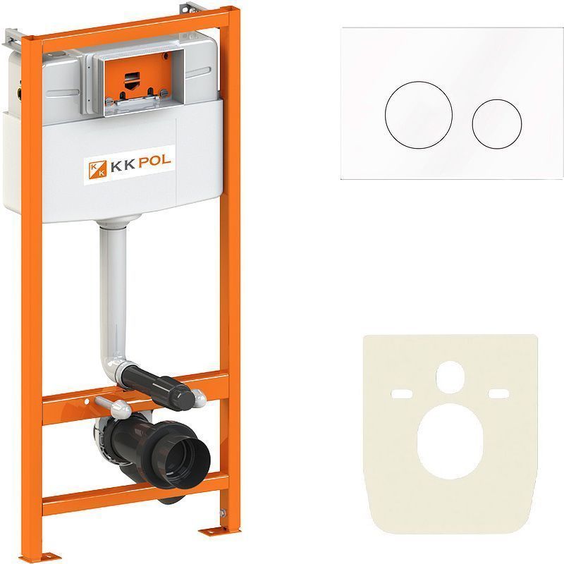 Инсталляция для унитазов KK-POL Premium SET/M500/110/K с кнопкой смыва M11 белый глянцевый