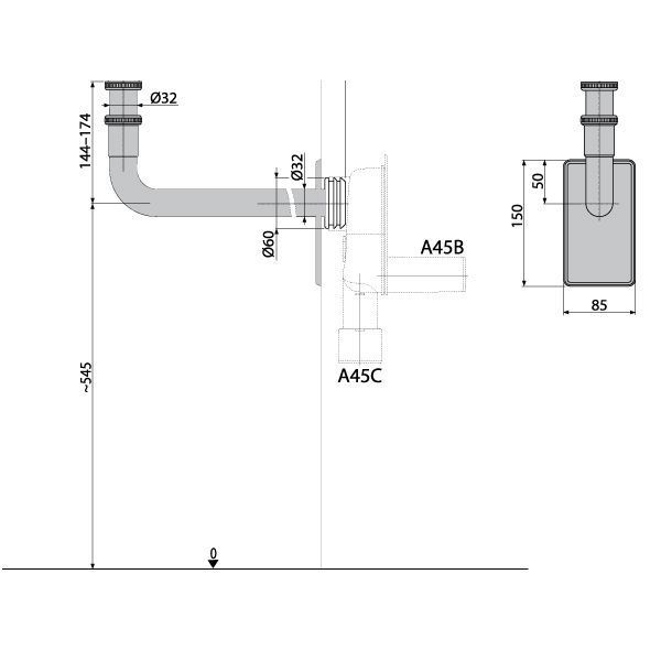 Колено ALCAPLAST A438