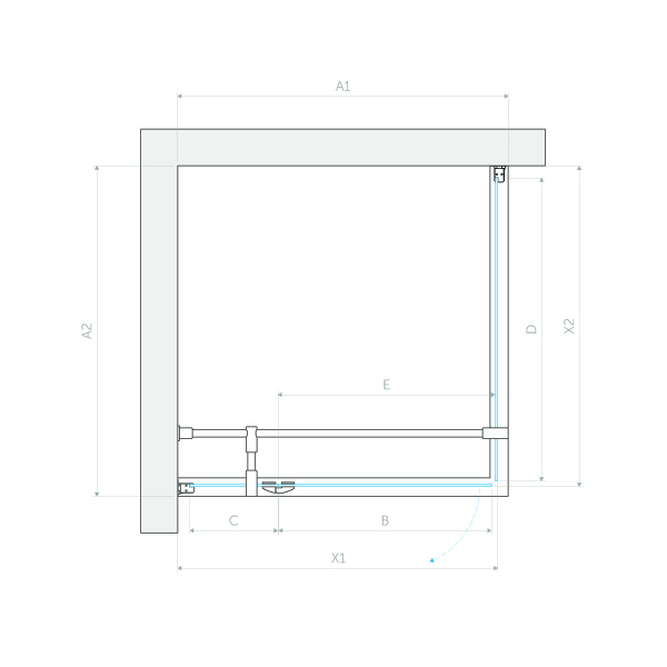Душевое ограждение VEGAS GLASS AFP-Fis R 80х100х189