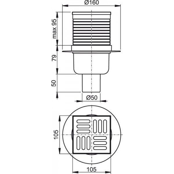 Трап ALCAPLAST APV2