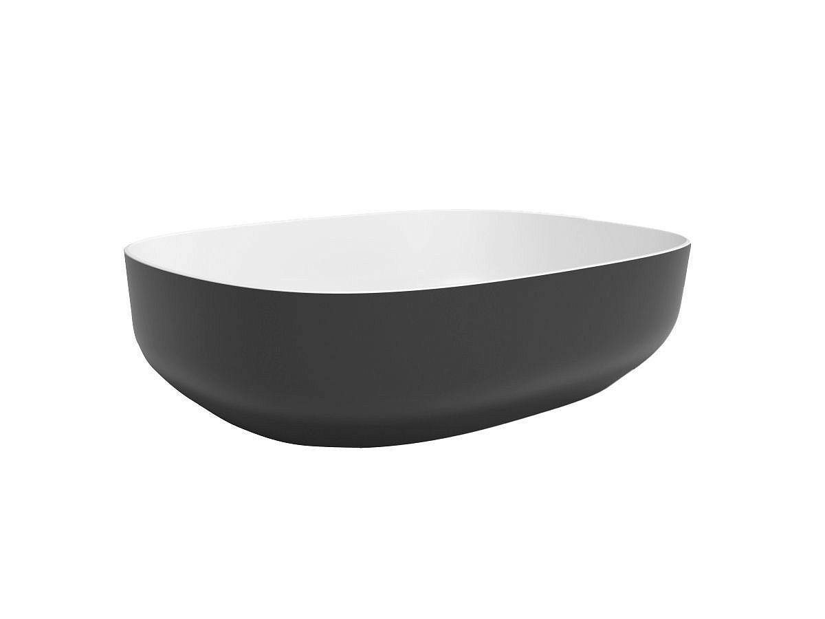 Раковина PLUMBERIA Veloma Oval 48 биколор белый/черный матовый