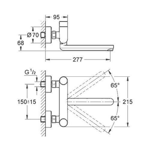 Смеситель для раковины GROHE Eurosmart Cosmopolitan T 36319000