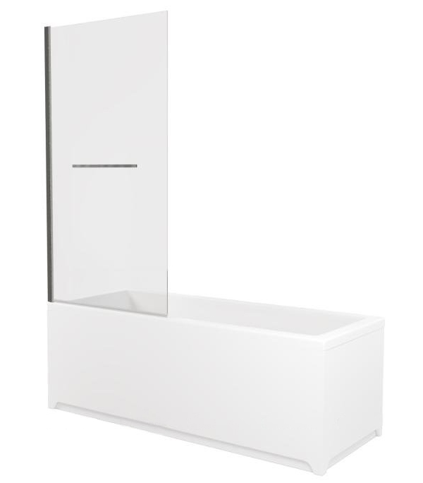 Шторка для ванны ALLEN BRAU Priority 80x150 профиль серебро брашированное