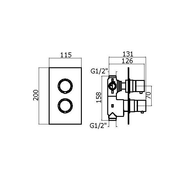 Встраиваемый смеситель PLUMBERIA Ixo XOT5020CR