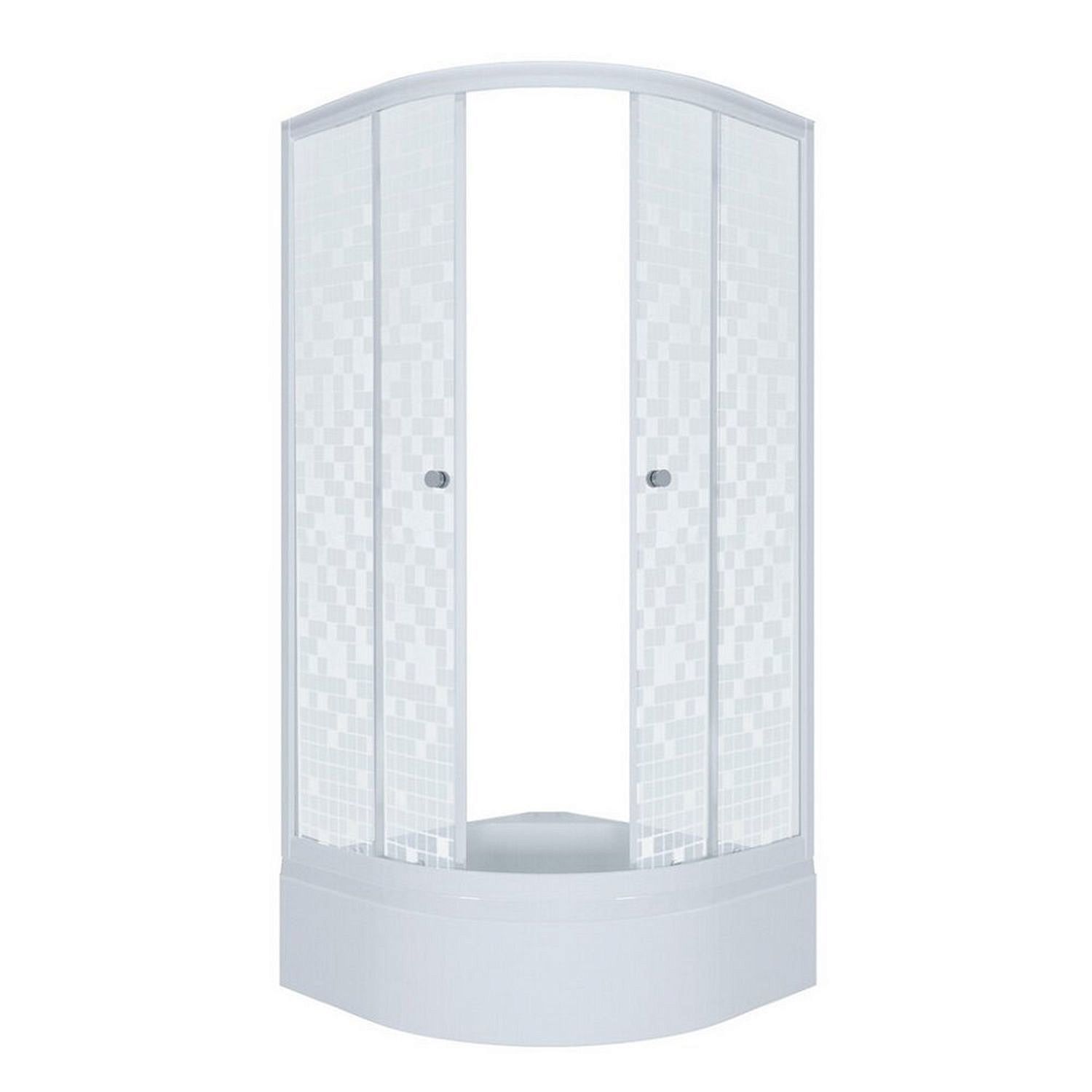 Душевая кабина TRITON Стандарт В 90х90х230 профиль белый матовый, стекло с рисунком мозаика