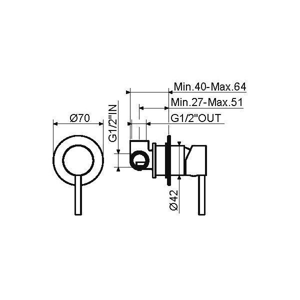 Встраиваемый смеситель PLUMBERIA Ixo KITXO1135OR золото глянцевое