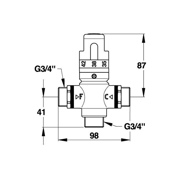 Термостатический смесительный клапан PRESTO 29003