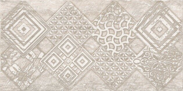 Ascoli Grey Geometria декор серо-бежевый сатинированный ромбы 31х63см Azori
