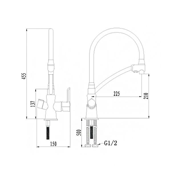 Смеситель для кухни LEMARK Comfort с поворотным изливом LM3070C-Orange хром/оранжевый
