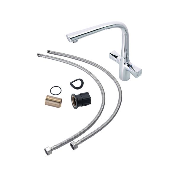 Смеситель для кухни ORANGE Lotos с поворотным изливом M32-000cr-S