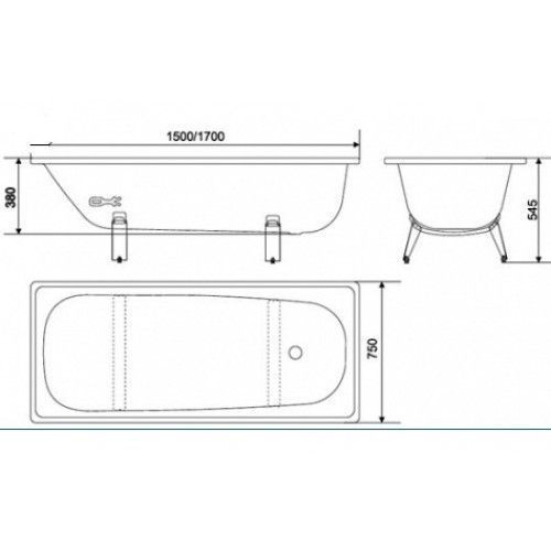 Ванна стальная WHITE WAVE Comfort 170x75