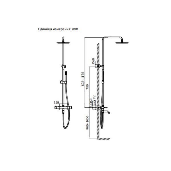 Душевая стойка ALTROBAGNO Unione 030209 NeOp