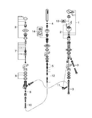 Смеситель на борт ванны GROHE Eurocube 19966000
