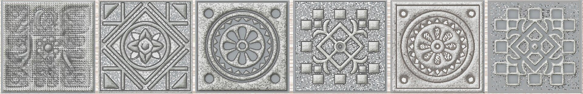 Grazia Grey Nefertiti бордюр серый матовый 6,2х40,5см Azori