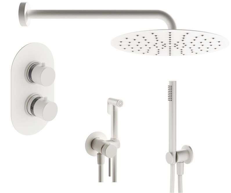 Душевой комплект PLUMBERIA Ixo KITZXOT18BO белый матовый