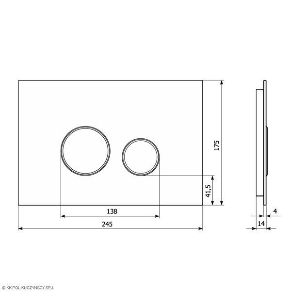 Кнопка смыва KK-POL Vitrum Grande V1 Orbis 350/PPK/423-00-03 Statuarietto