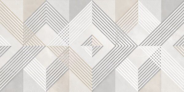 Rivoli настенная плитка светло-серая глянцевая геометрия ромб 25х50см Alma Ceramica TWU09RVL024