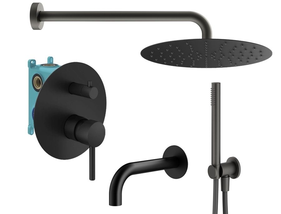 Душевой комплект PLUMBERIA Ixo KITXO19NO260 черный матовый