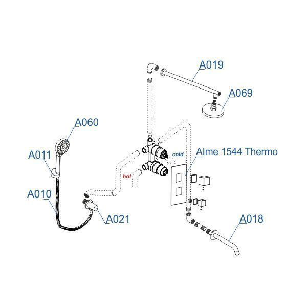 Душевой комплект WASSERKRAFT A171519 Thermo