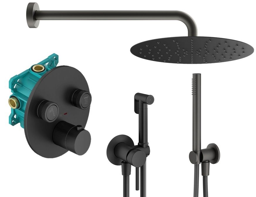 Душевой комплект PLUMBERIA Psbox KITZPSB02NO черный матовый