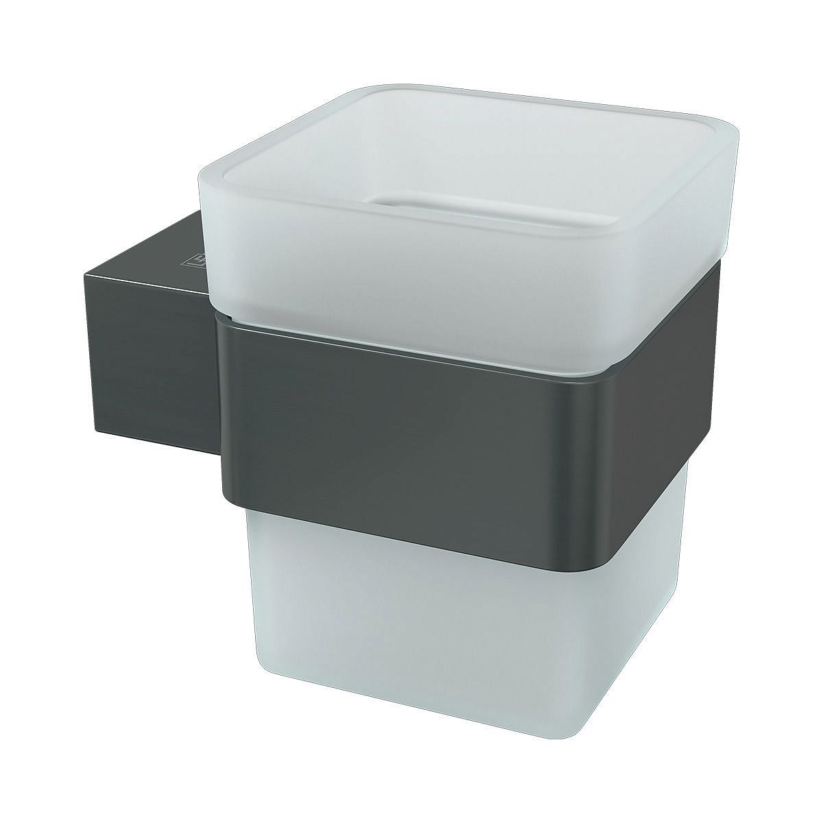 Держатель со стаканом LEMARK Smooth Line 9736015 графит матовый