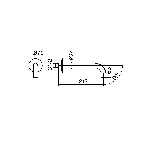 Излив PLUMBERIA Ixo SPT0058RS медь брашированная