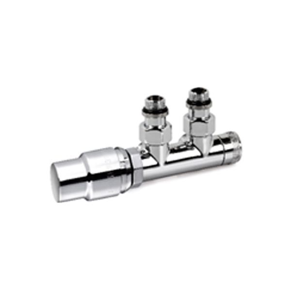 Клапан ниж. подкл. угловой KZTO Tondera 1/2" с термоклапаном M30x1,5 слева 0685-1500C0E0 хром