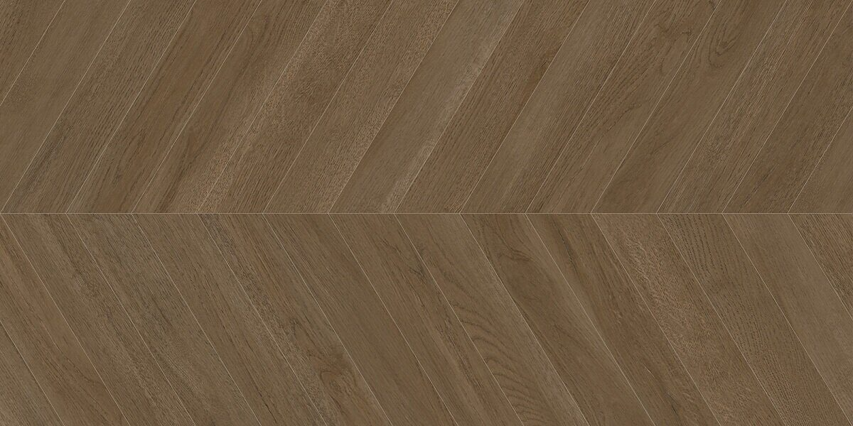 Walnut Chevron Dark Delacora керамогранит коричневый матовый под дерево 120х60см