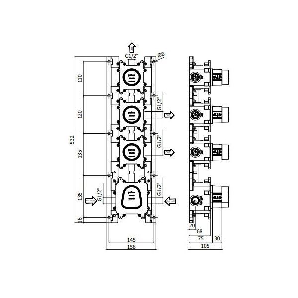 Встраиваемая часть PAFFONI Modular Box MDBOX019