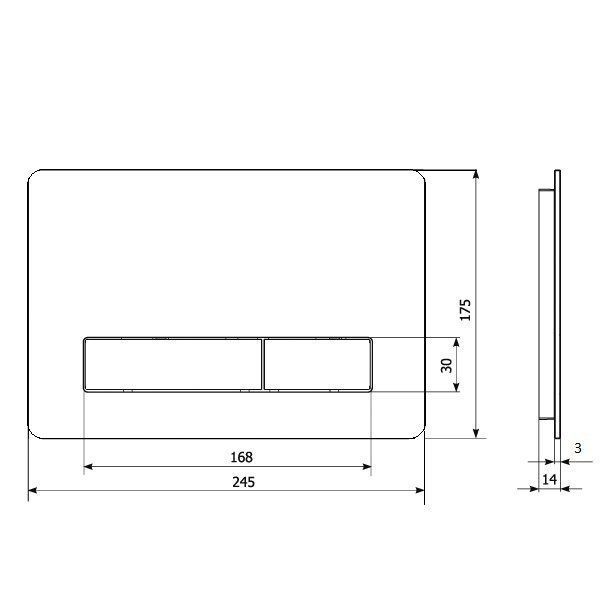 Кнопка смыва KK-POL Vitrum Metal Slim 350/PSM/010-00-00 белый матовый