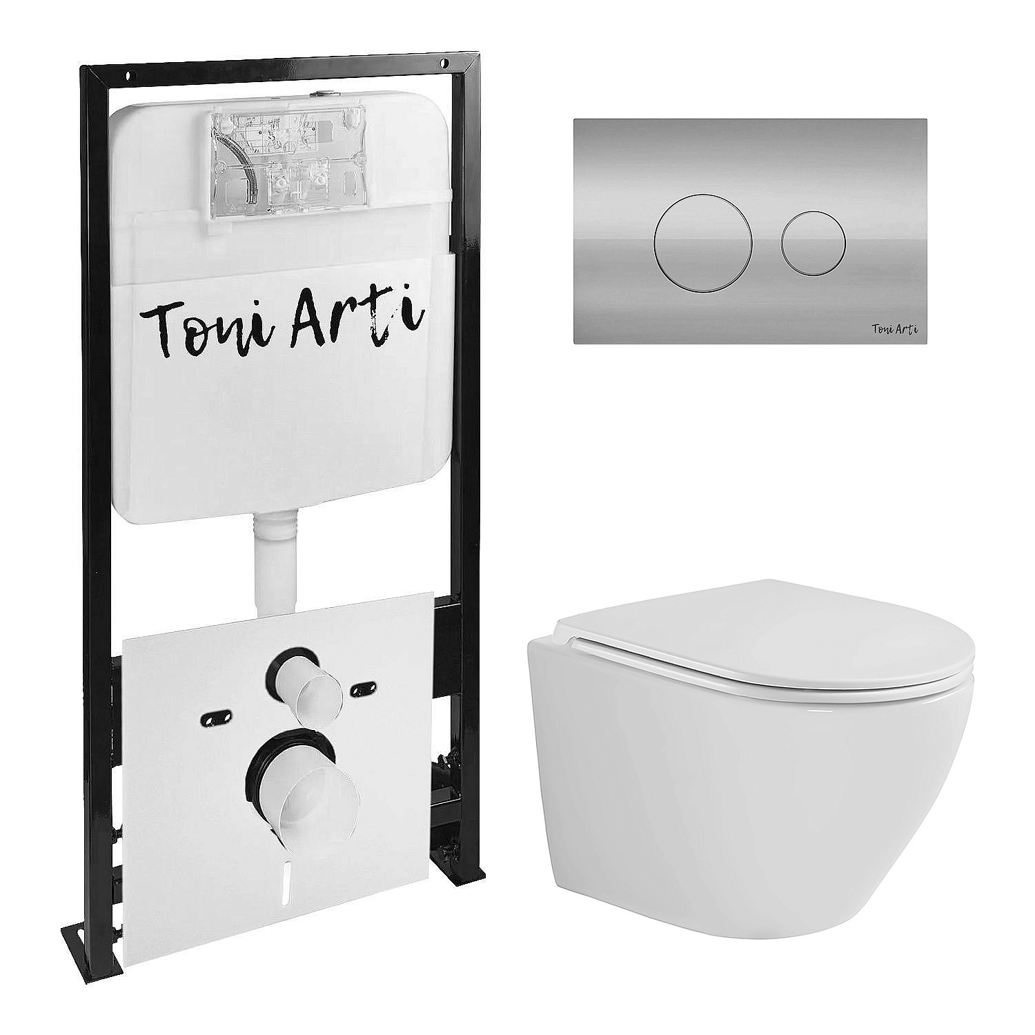 Комплект TONI ARTI TA-01 + Milano торнадо с сиденьем с микролифтом, с клавишей Baglio TA-0081