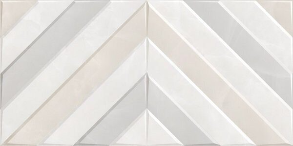 Rivoli настенная плитка светло-серая глянцевая рельеф декофон 25х50см Alma Ceramica TWU09RVL407