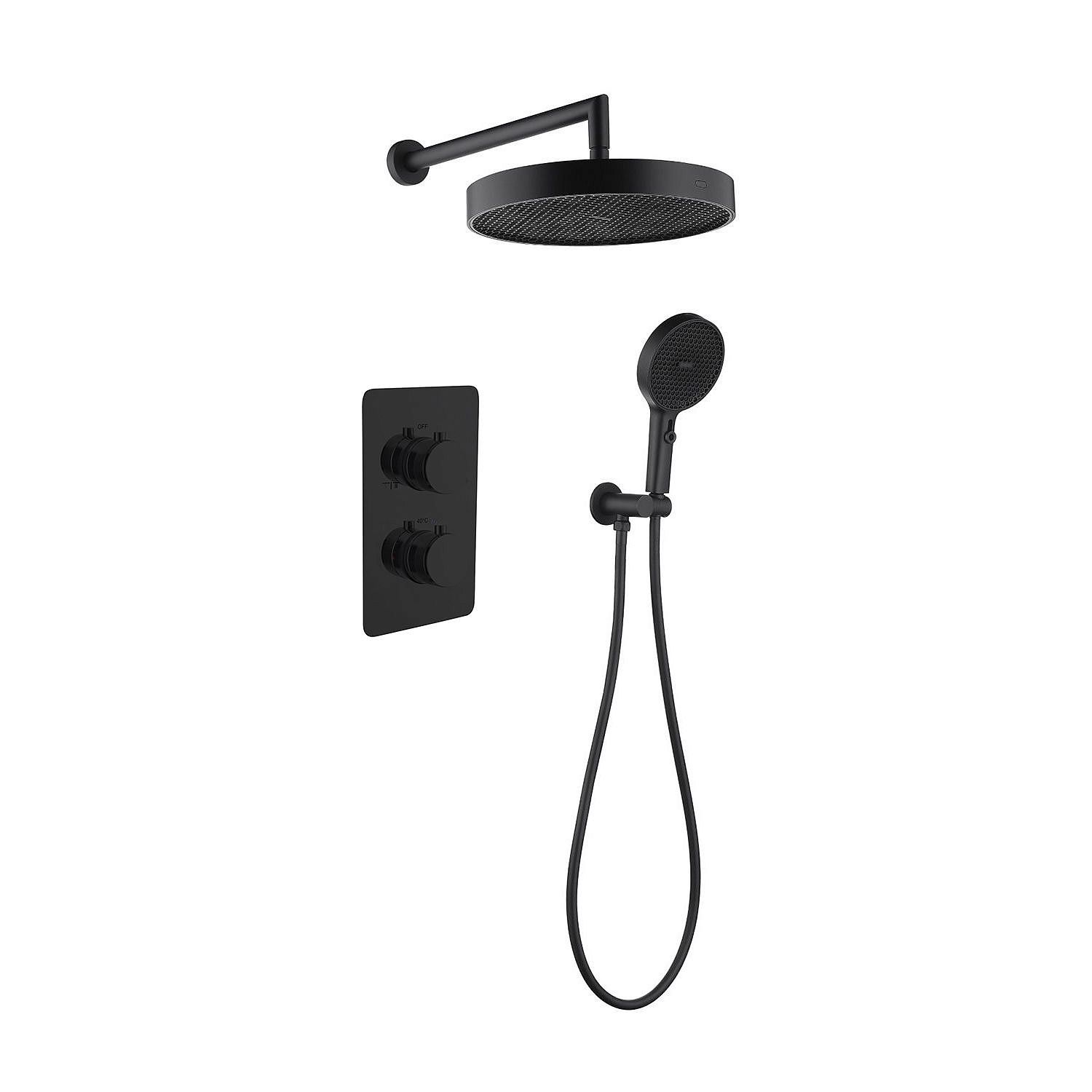 Душевой комплект BOHEME Cell с 2-х режимным термостатом 427-B Black