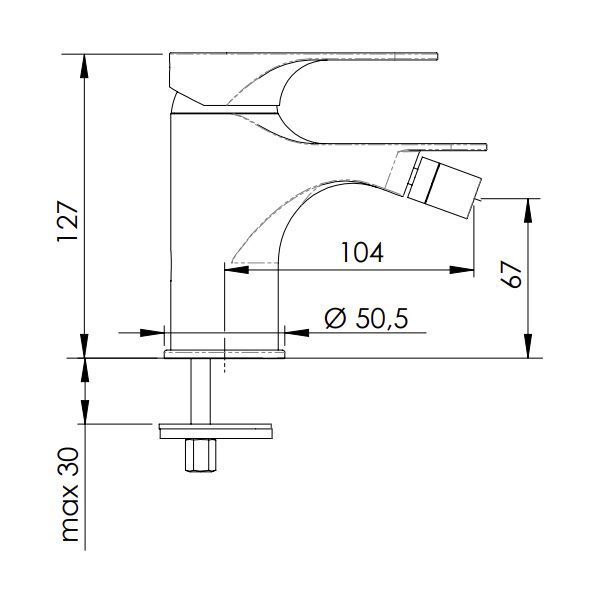 Смеситель для биде REMER Class Line L21BO белый матовый