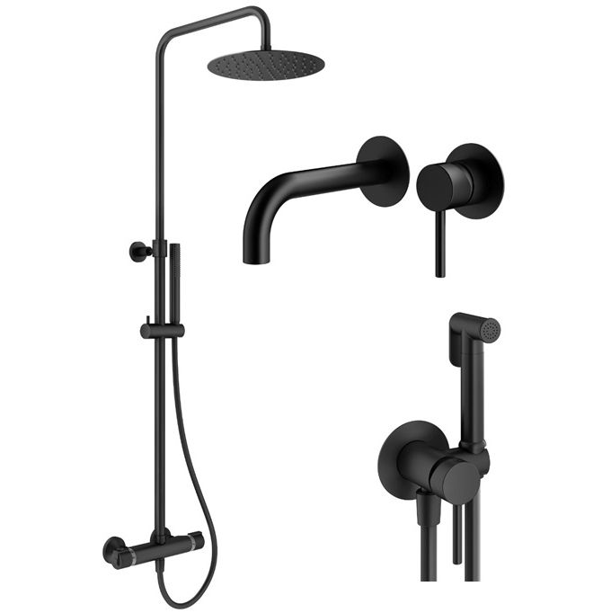 Душевой комплект PLUMBERIA Ixo KITZXO6302NO210 черный матовый