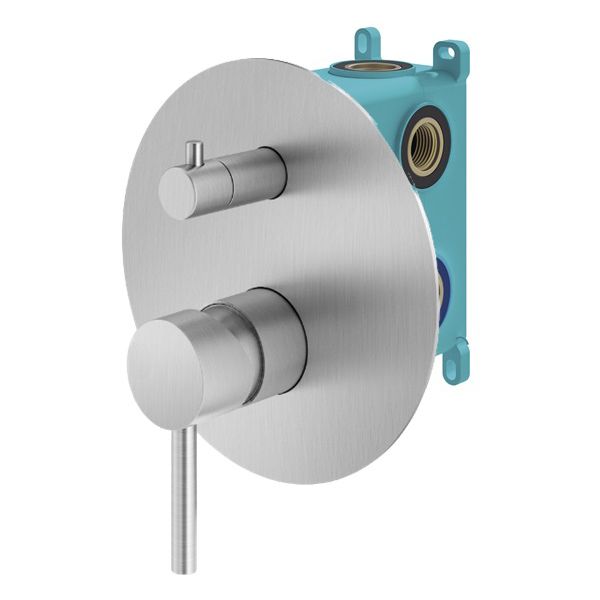 Встраиваемый смеситель PLUMBERIA Ixo KIT1901CS хром брашированный