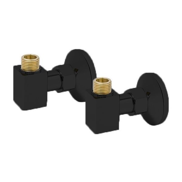 Угловое соединение DEROH 3/4"x1/2" г/ш (пара) квадрат, черный матовый РАСПРОДАЖА