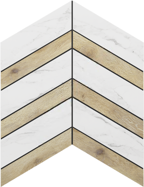 Supreme Chevron Platinum SM01/SI01 платина неполированный керамогранит 29х38см Estima Мозаика