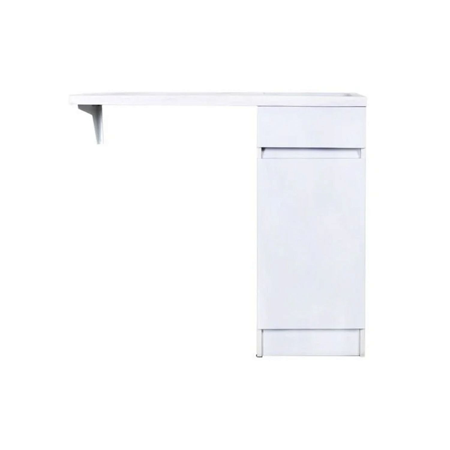 Тумба с раковиной под стиральную машину ORANGE Sistema с бельевой корзиной 100 R белый матовый