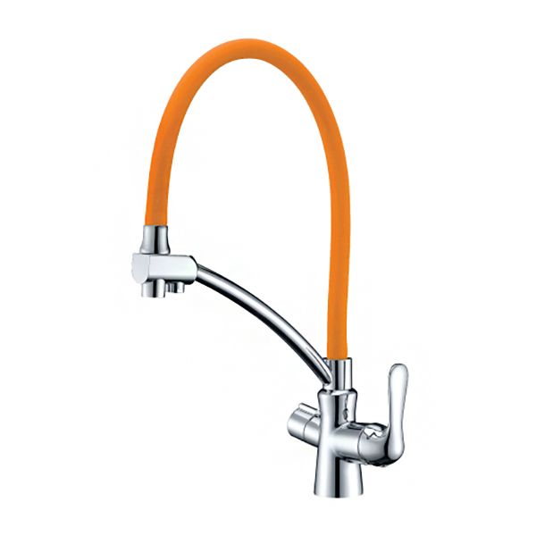 Смеситель для кухни LEMARK Comfort с поворотным изливом LM3070C-Orange хром/оранжевый