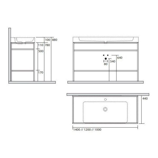 Консоль для раковины KERASAN Cento 924431 черный матовый