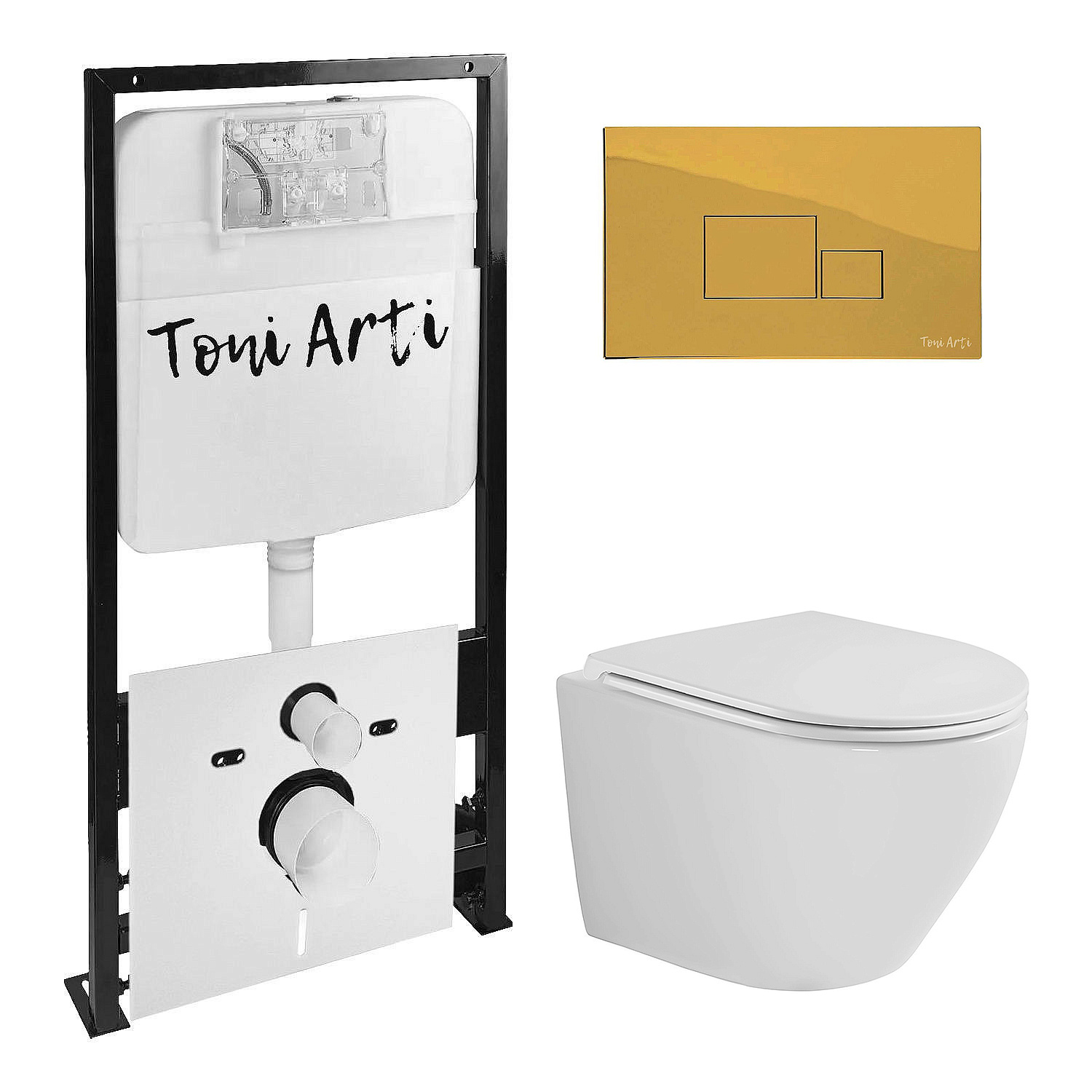 Комплект TONI ARTI TA-01 + Milano торнадо с сиденьем с микролифтом, с клавишей Tocco TA-0065