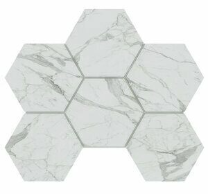 Montis Hexagon White MN01 белый полированный керамогранит 29х25см Estima Мозаика
