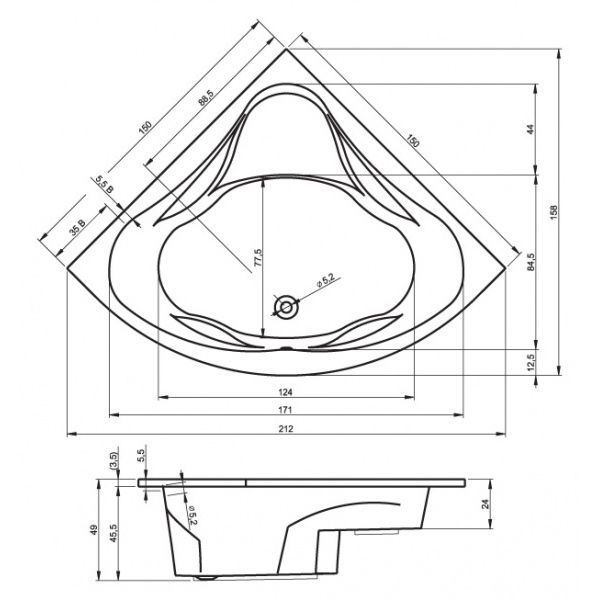 Акриловая ванна RIHO Neo 150х150