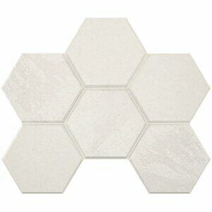 Luna/Terra Hexagon White LN00/TE00 белый неполированный керамогранит 29х25см Estima Мозаика