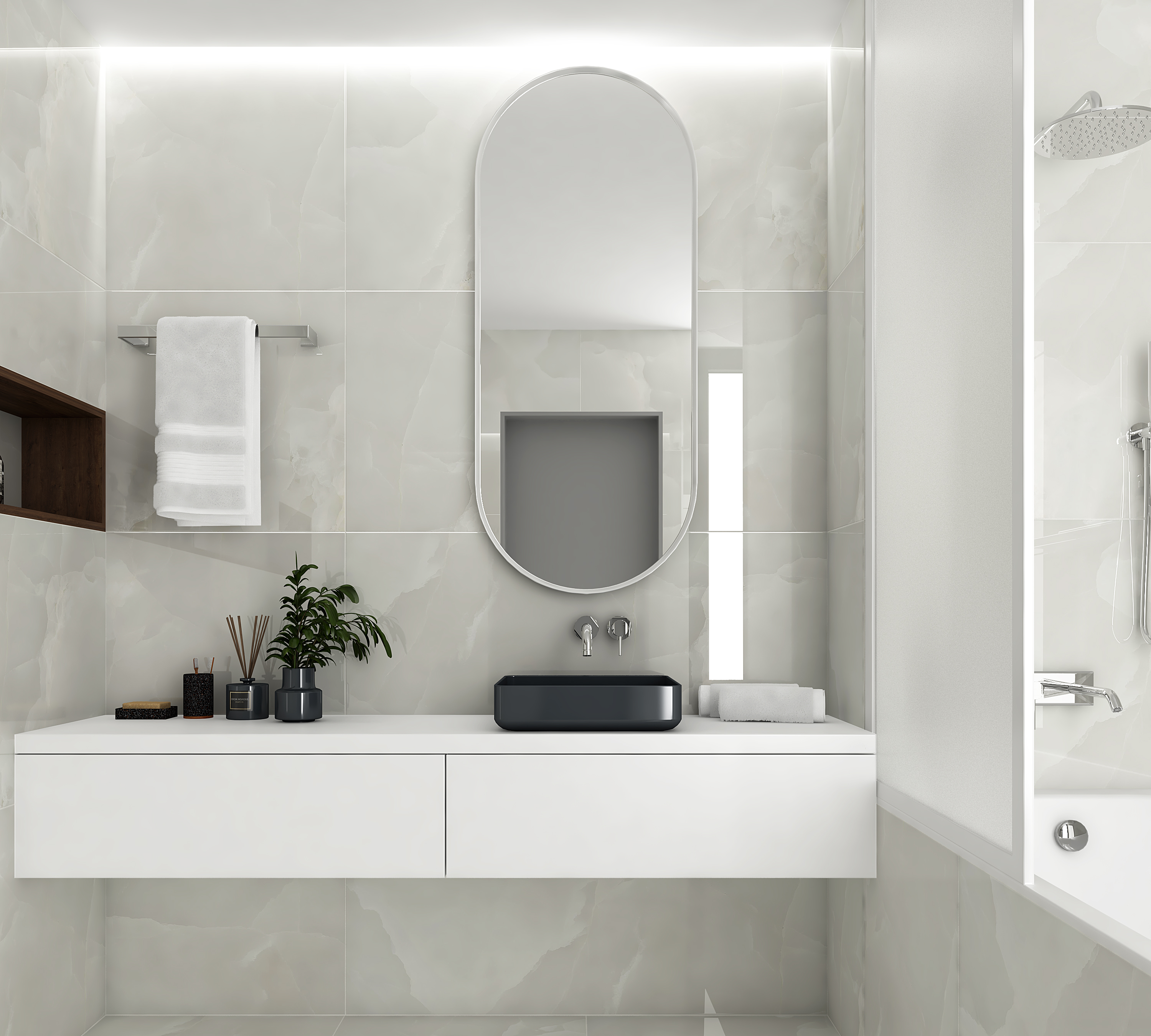 Onyx Royal Cloud Керамогранит светло-серый 60х60 Полированный