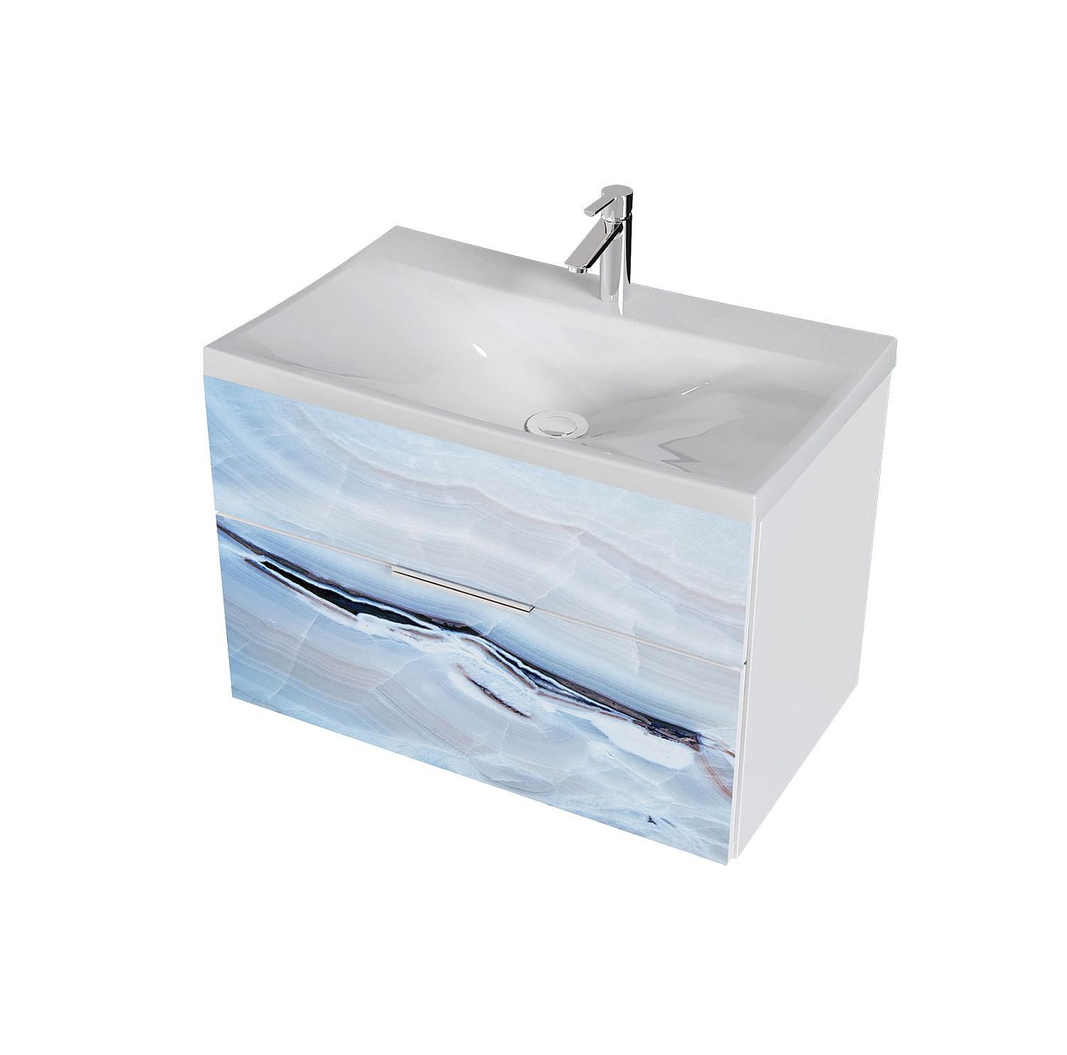 Тумба с раковиной MARKA ONE Idalgo 75 Blue marble