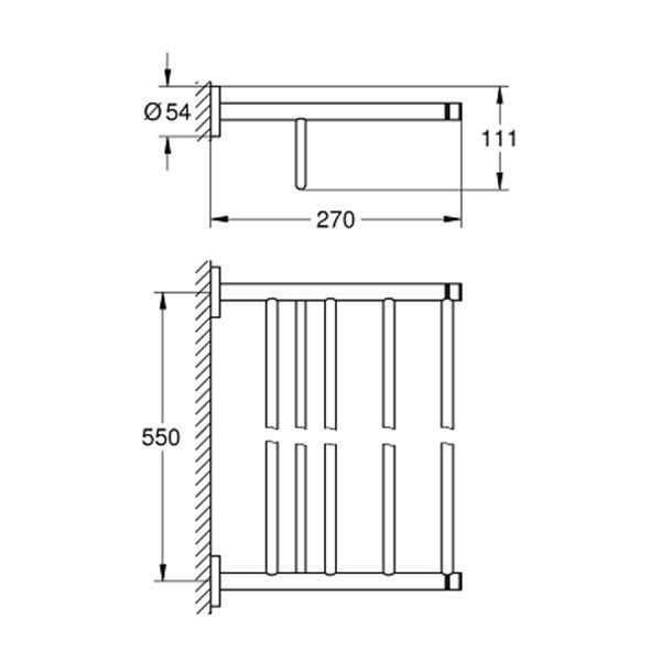 Полка с полотенцедержателем GROHE Essentials 40800001